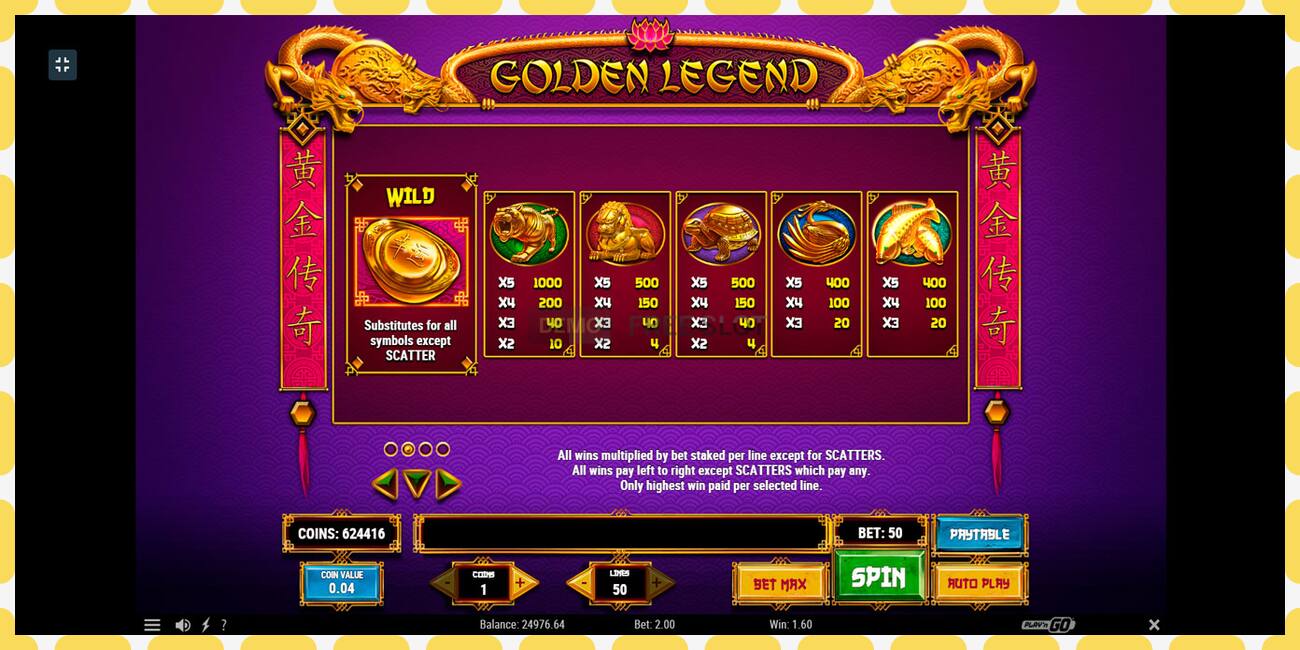 Demo slot Golden Legend free and without registration, picture - 1