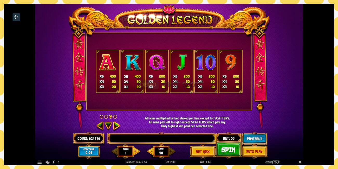 Demo slot Golden Legend free and without registration, picture - 1