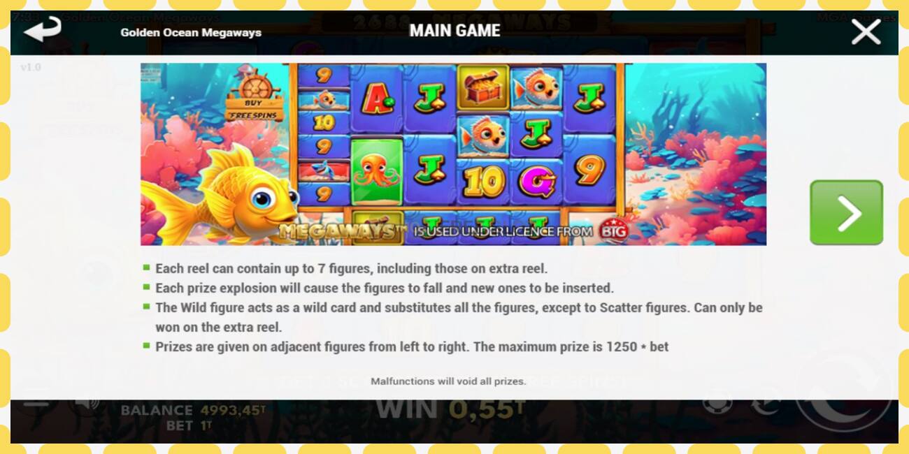 Demo slot Golden Ocean Megaways free and without registration, picture - 1