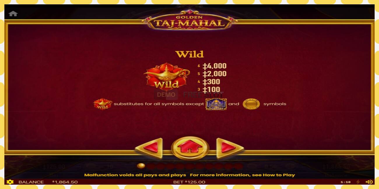 Demo slot Golden Taj Mahal free and without registration, picture - 1