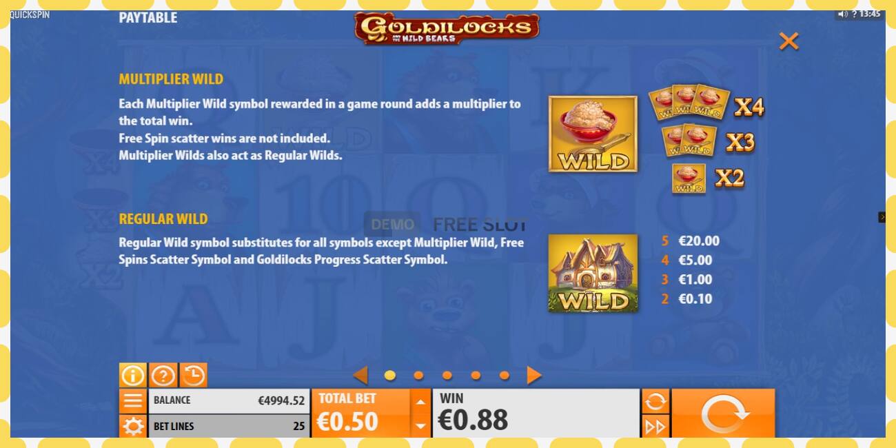 Demo slot Goldilocks and the Wild Bears free and without registration, picture - 1