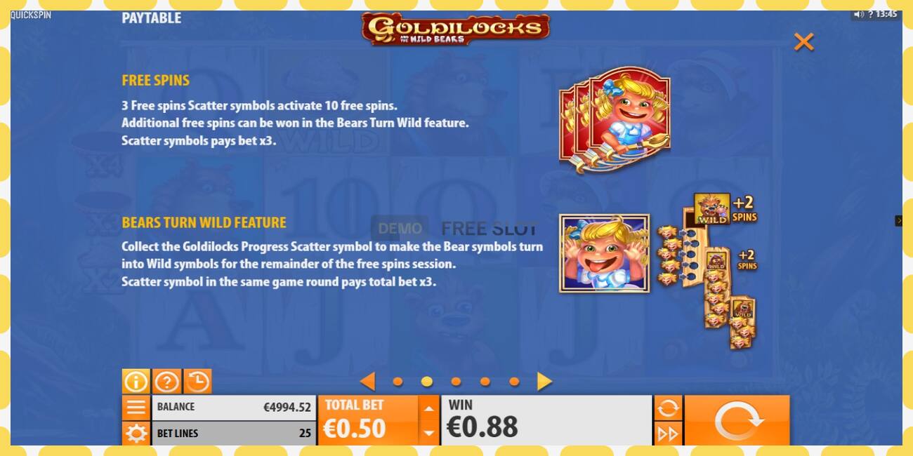 Demo slot Goldilocks and the Wild Bears free and without registration, picture - 1