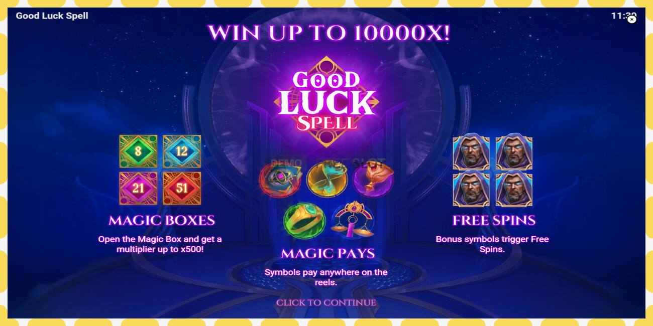 រន្ធដោតសាកល្បង Good Luck Spell ឥតគិតថ្លៃនិងដោយគ្មានការចុះឈ្មោះ, រូបភាព - ១