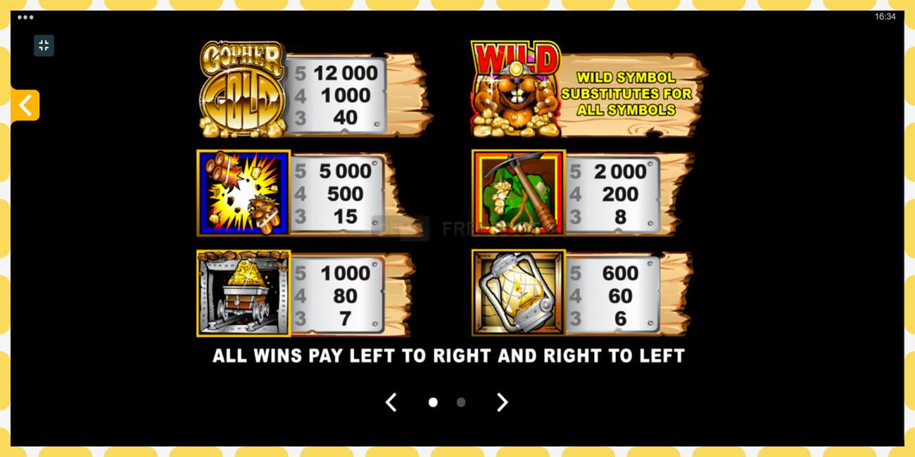 Demo slot Gopher Gold free and without registration, picture - 1