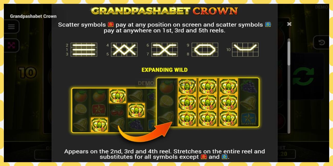 Slot dimostrativo Grandpashabet Crown gratuito e senza registrazione, immagine - 1