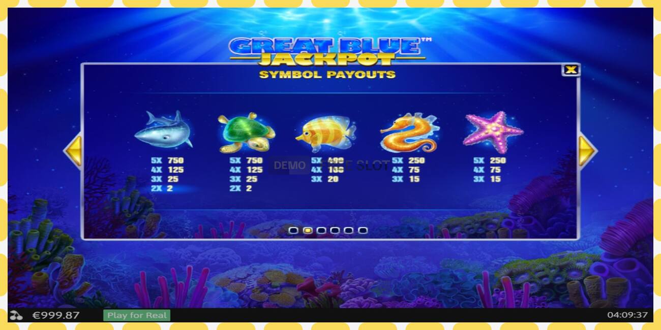 Demo-spor Great Blue Jackpot gratis og uten registrering, bilde - 1