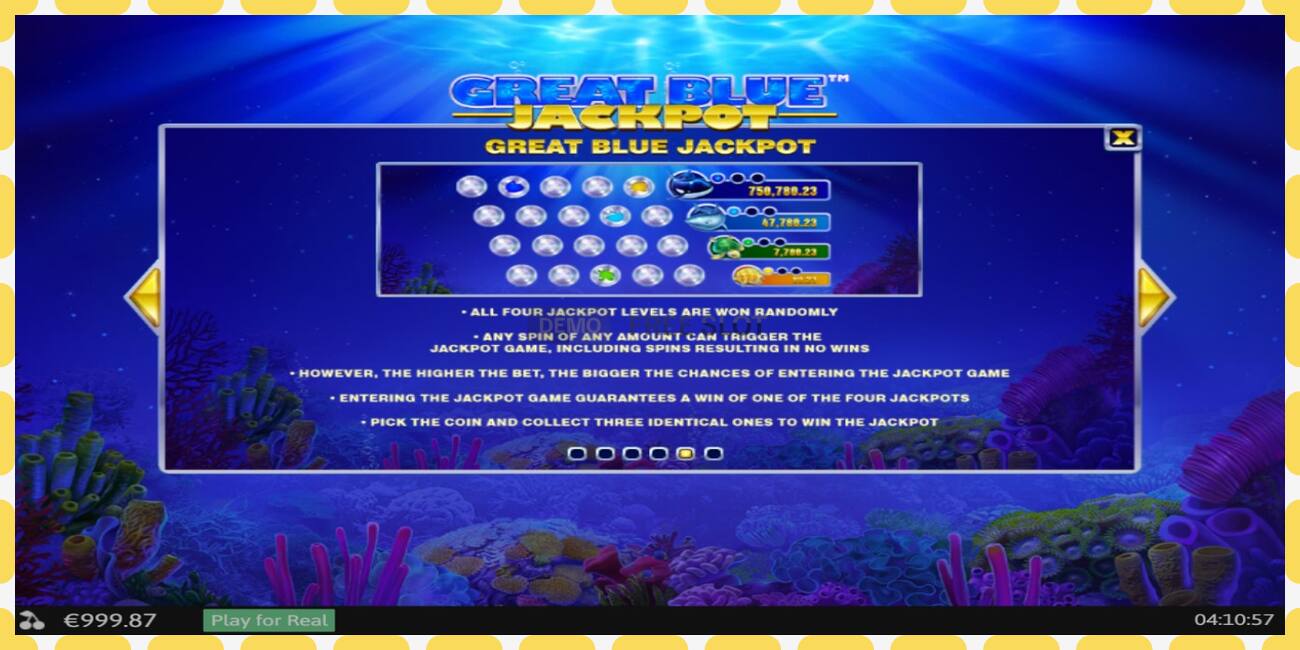 Demo-spor Great Blue Jackpot gratis og uten registrering, bilde - 1