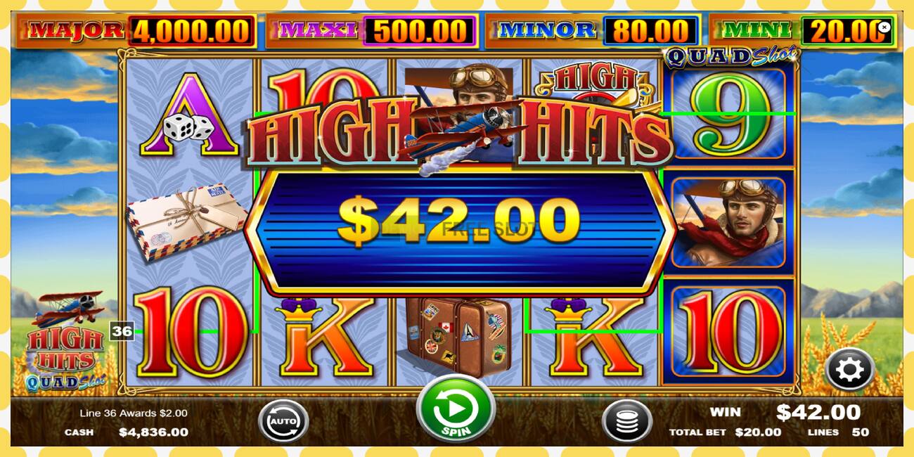 Demo-slot High Hits Quad Shot gratis en zonder registratie, afbeelding - 1