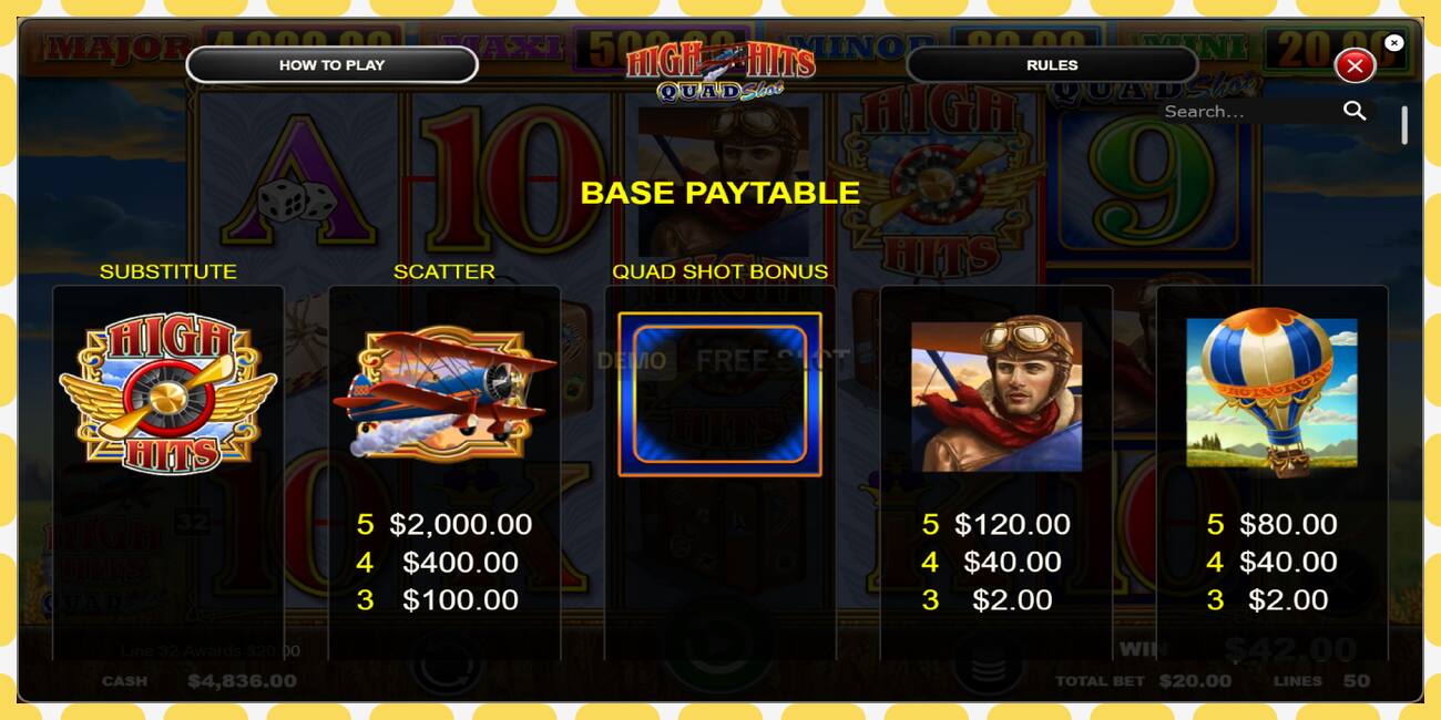 Slot demo High Hits Quad Shot percuma dan tanpa pendaftaran, gambar - 1