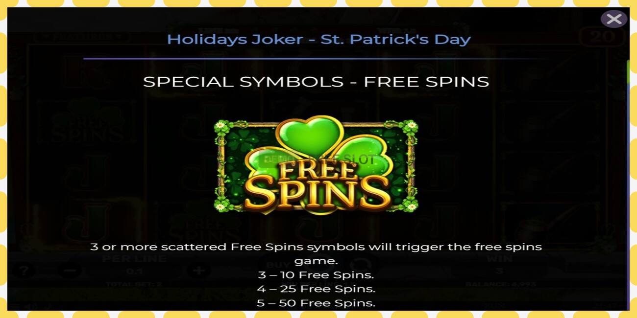 Demo slot Holidays Joker - St. Patricks Day free and without registration, picture - 1