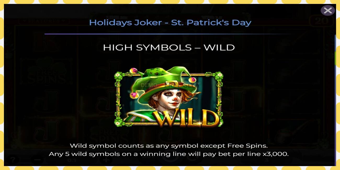 Demo slot Holidays Joker - St. Patricks Day free and without registration, picture - 1