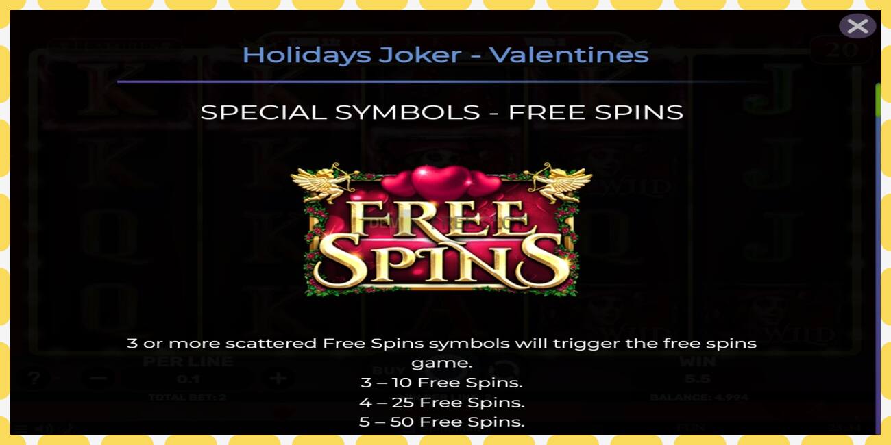 Slot demo Holidays Joker - Valentines gratis dan tanpa registrasi, gambar - 1