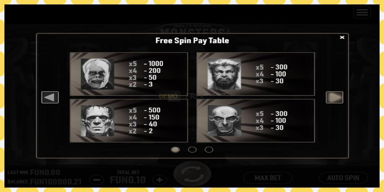 Demo slot Hollywood Monsters free and without registration, picture - 1