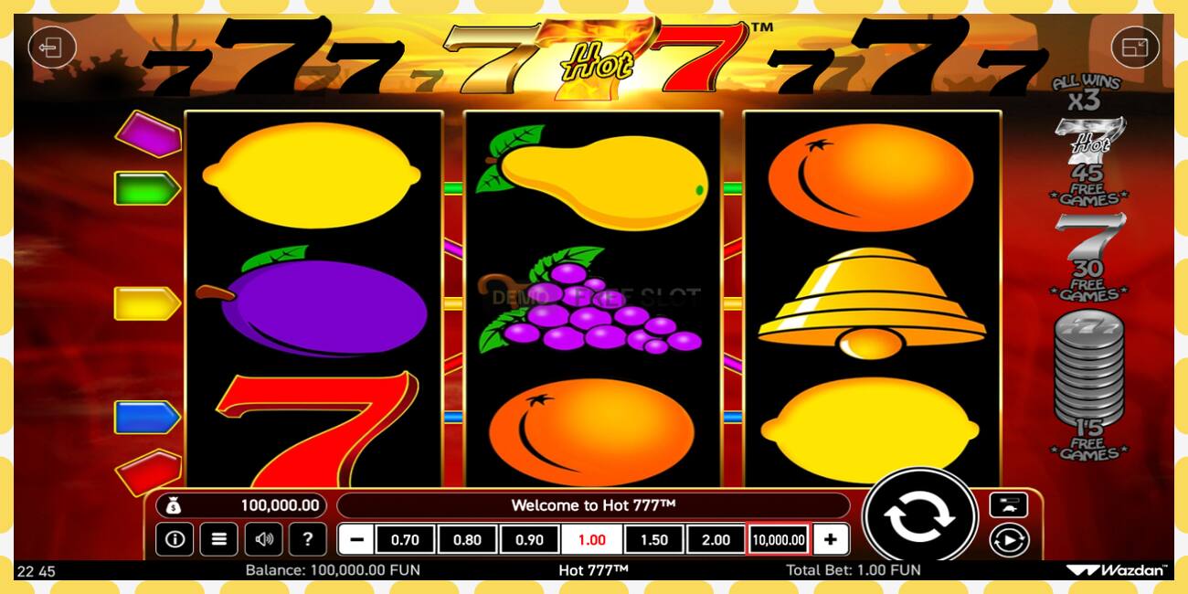 Demo slot Hot 777 free and without registration, picture - 1