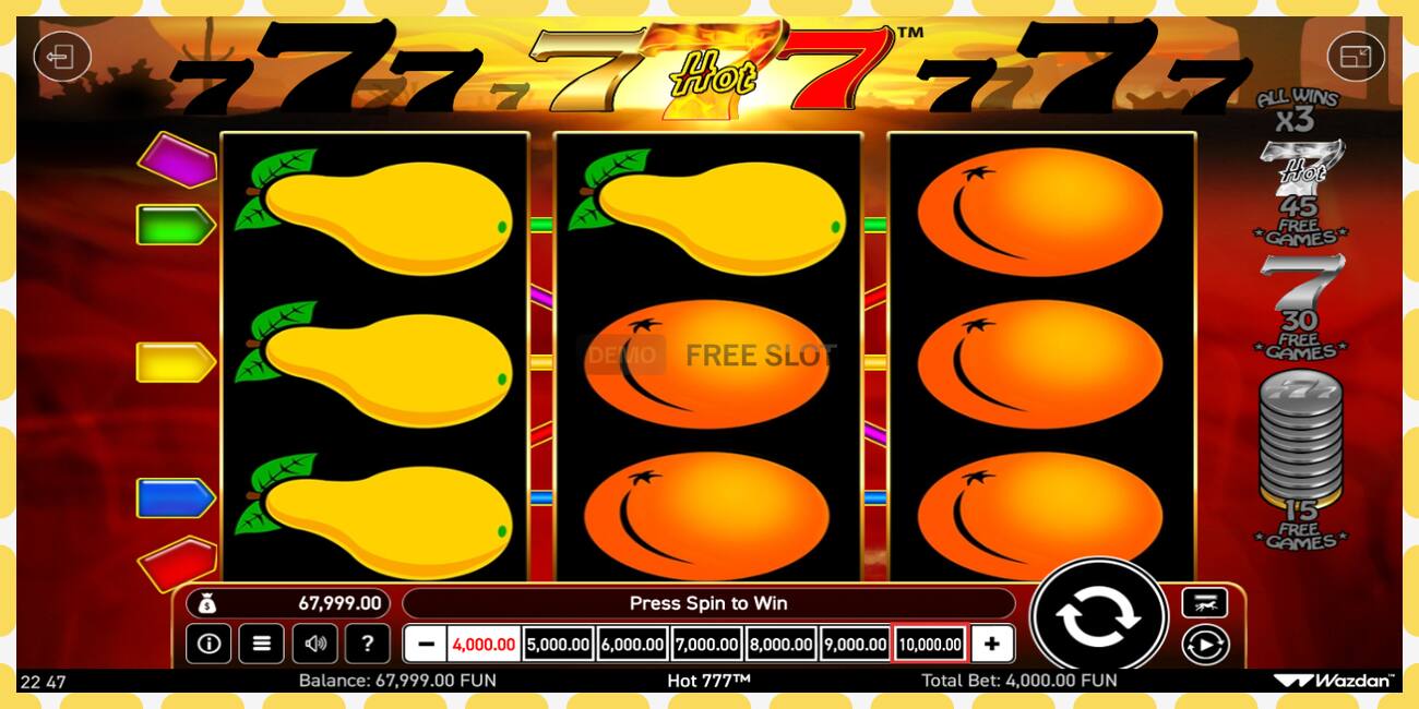 Demo slot Hot 777 free and without registration, picture - 1