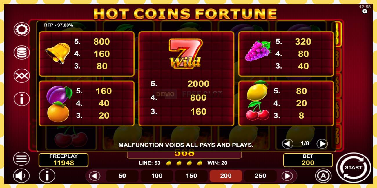 Demo slot Hot Coins Fortune free and without registration, picture - 1