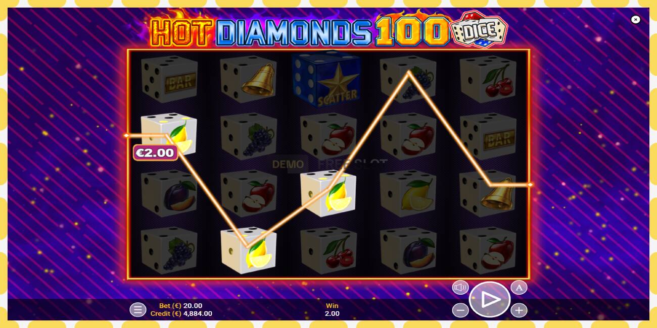 演示老虎机 Hot Diamonds 100 Dice 免费且无需注册, 图片 - 1