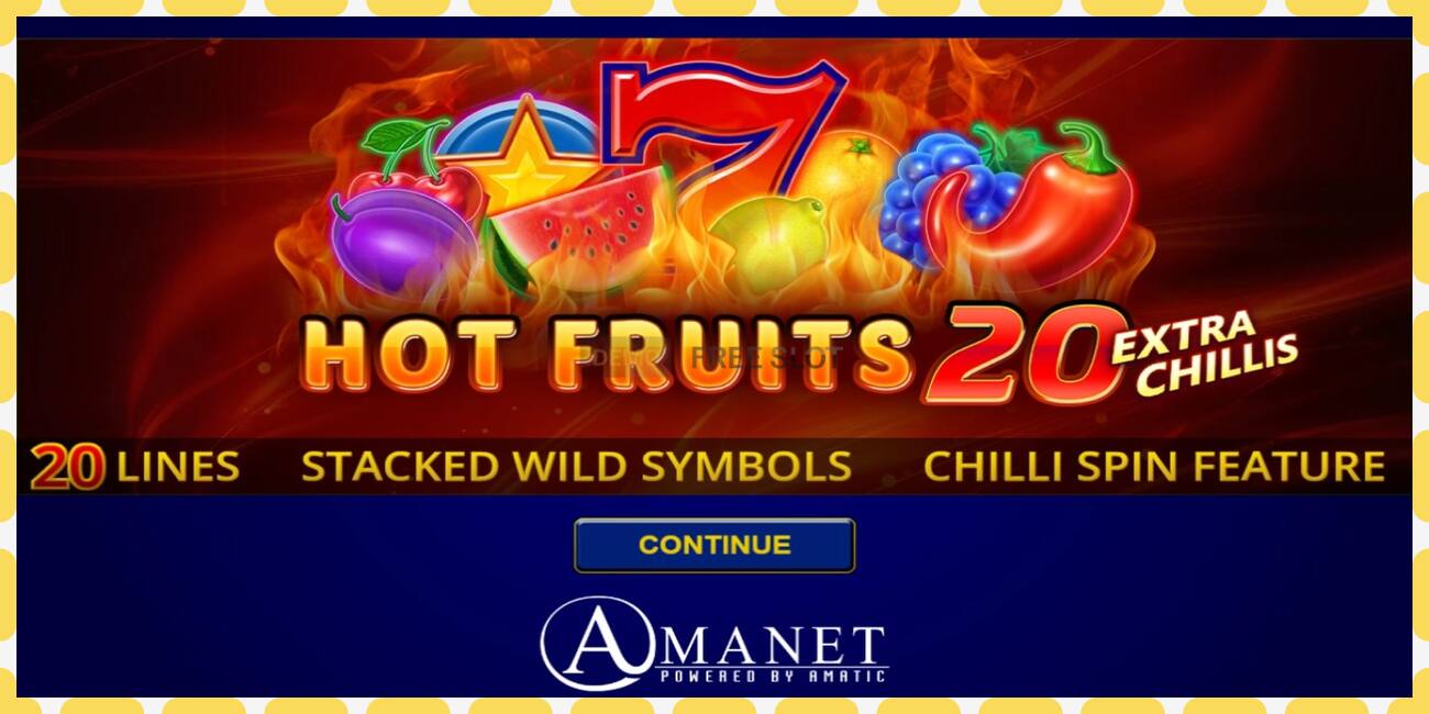 Demo slot Hot Fruits 20 Extra Chillis free and without registration, picture - 1