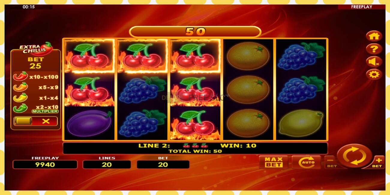 Demo slot Hot Fruits 20 Extra Chillis free and without registration, picture - 1