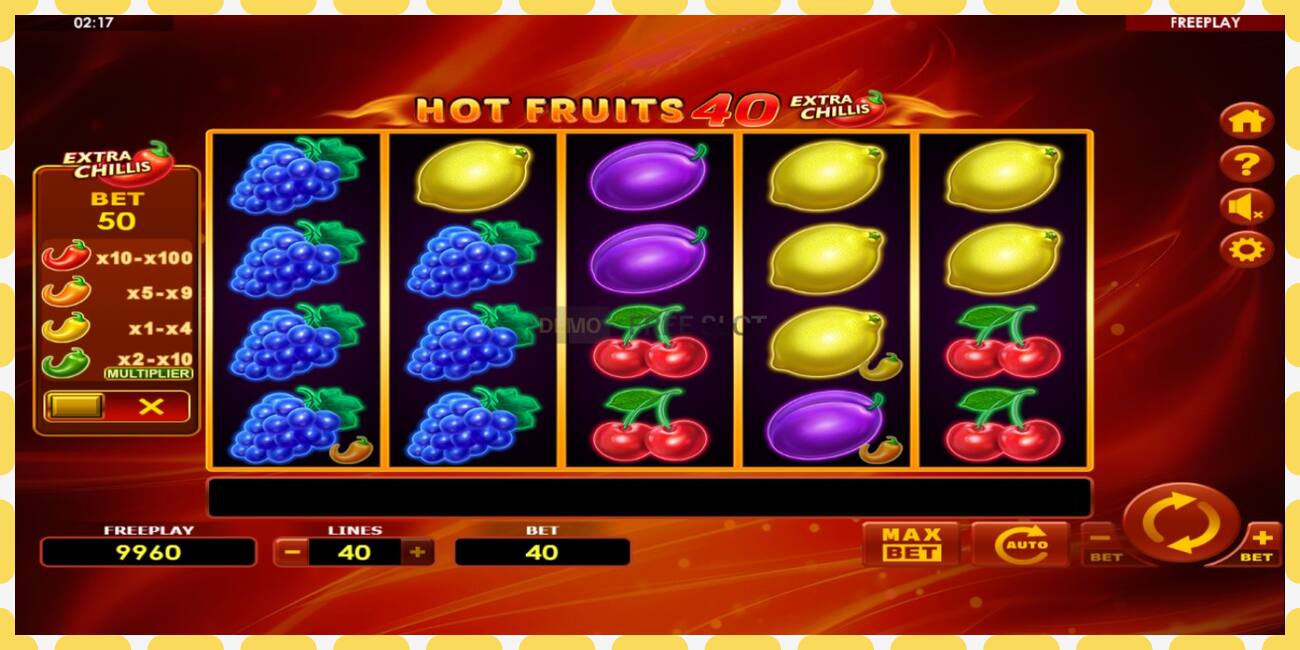 Demo slot Hot Fruits 40 Extra Chillis free and without registration, picture - 1