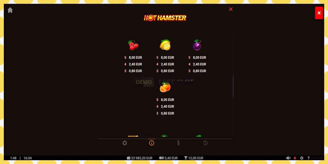 Demo slot Hot Hamster නොමිලේ සහ ලියාපදිංචියකින් තොරව, පින්තූරය - 1