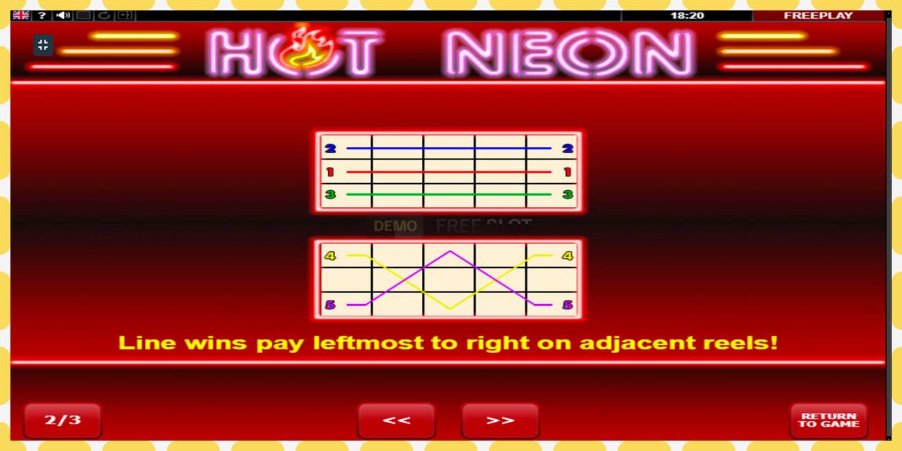 Demo slot Hot Neon free and without registration, picture - 1