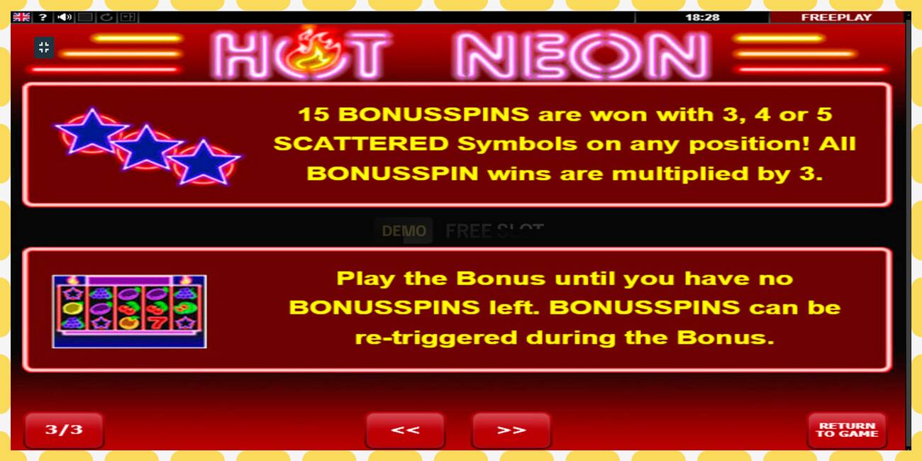 Demo slot Hot Neon free and without registration, picture - 1