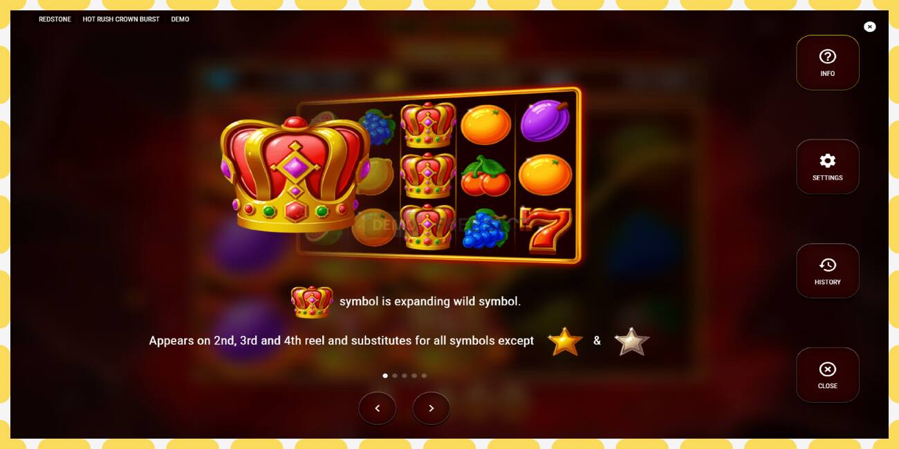 Slot demo Hot Rush Crown Burst gratuit și fără înregistrare, imagine - 1