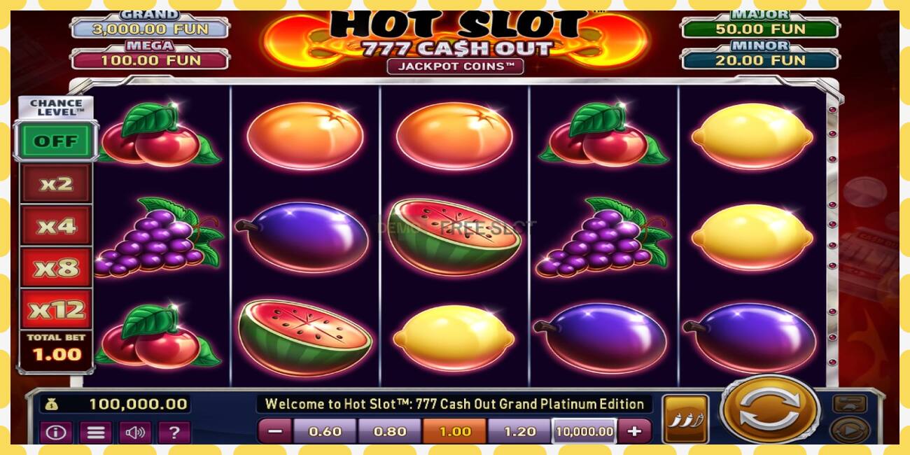 Demo slot Hot Slot: 777 Cash Out Grand Platinum Edition free and without registration, picture - 1