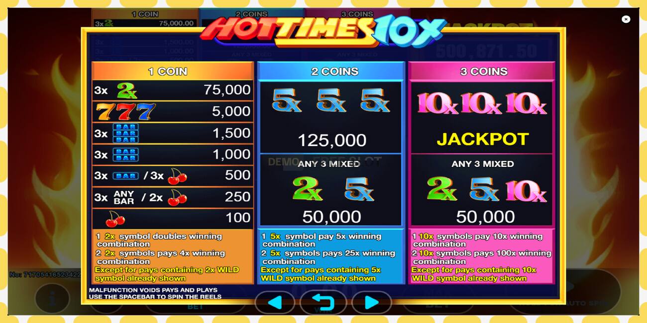 Demo slot Hot Times 10x free and without registration, picture - 1