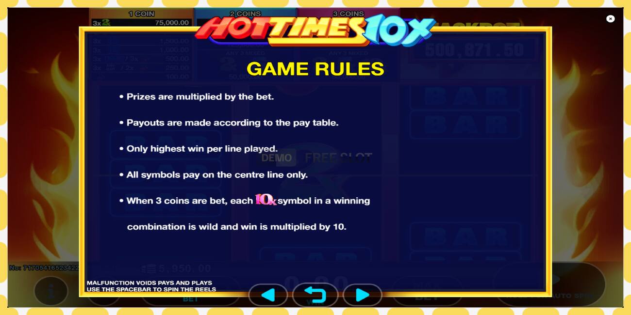 Demo slot Hot Times 10x free and without registration, picture - 1