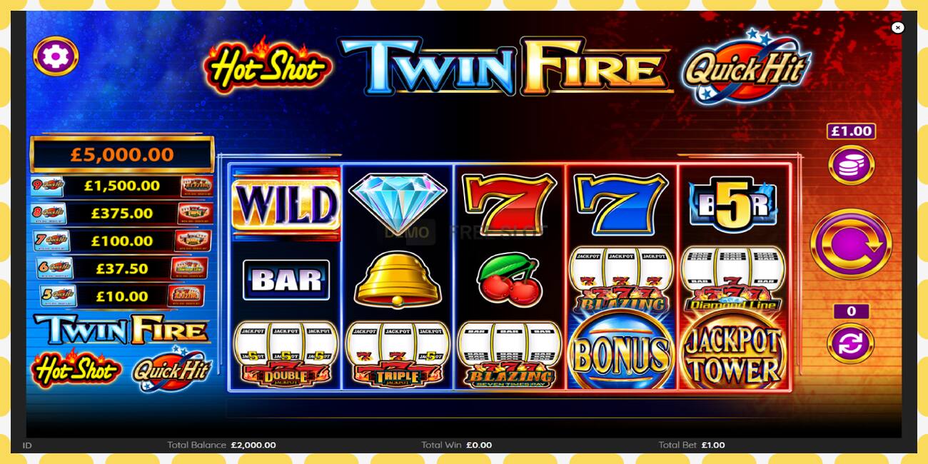 Demo slot HotShot TwinFire නොමිලේ සහ ලියාපදිංචියකින් තොරව, පින්තූරය - 1