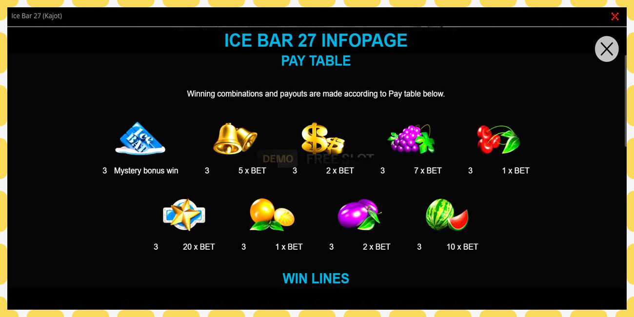 Demo slot Ice Bar 27 free and without registration, picture - 1