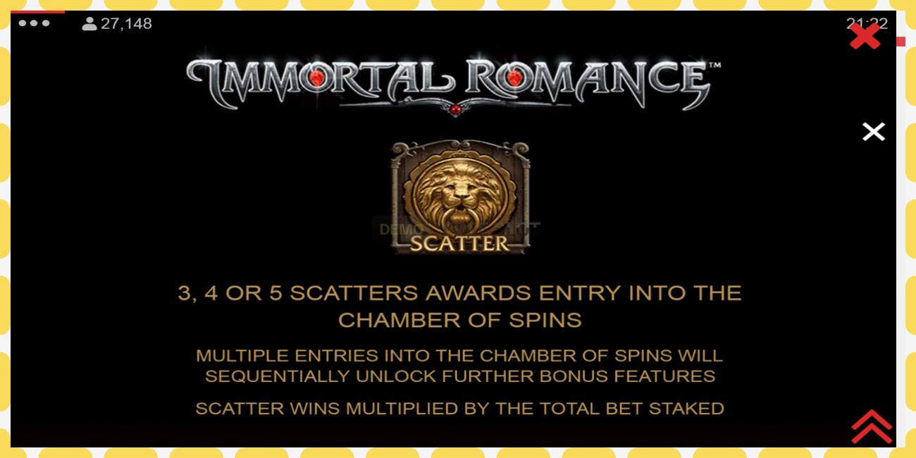 Demo slot Immortal Romance free and without registration, picture - 1