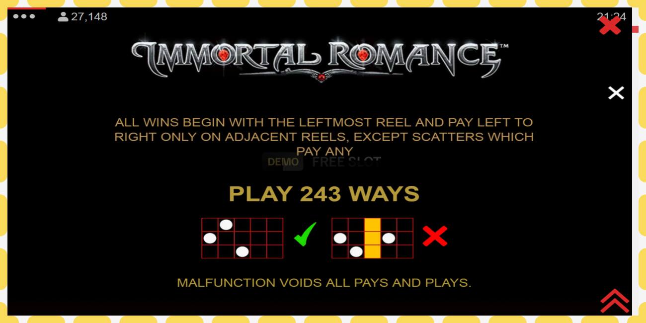 Demo slot Immortal Romance free and without registration, picture - 1