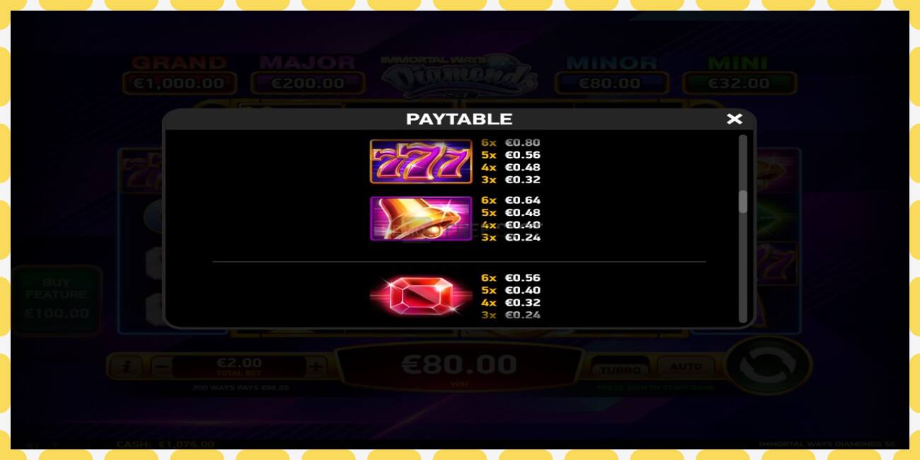 Demo slot Immortal Ways Diamonds SE free and without registration, picture - 1