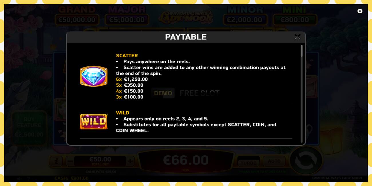 Demo slot Immortal Ways Lady Moon free and without registration, picture - 1