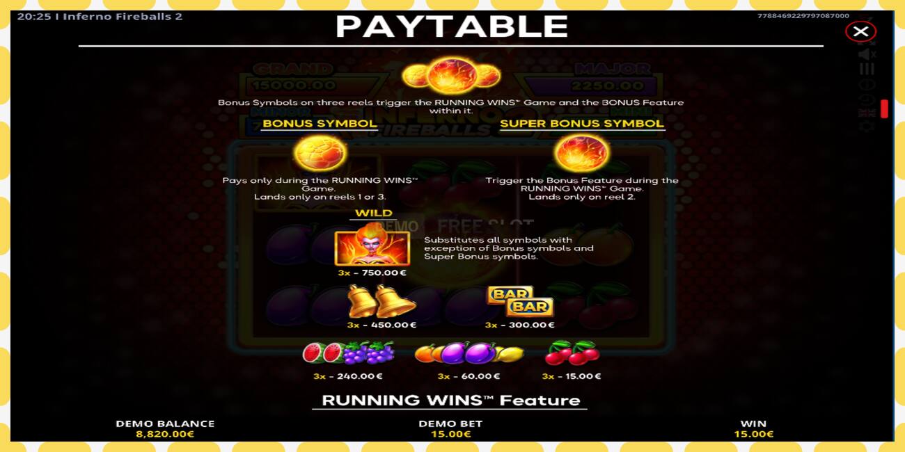 Demo slot Inferno Fireballs 2 free and without registration, picture - 1