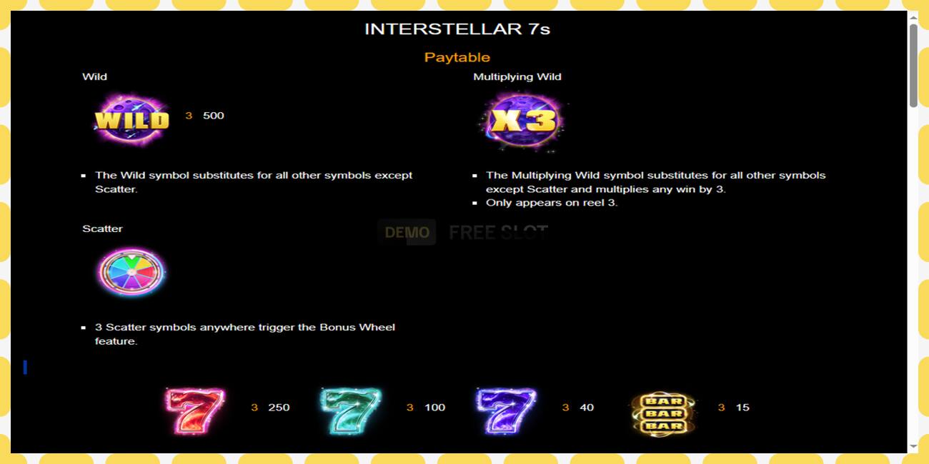 Demo slot Interstellar 7s gratis och utan registrering, bild - 1