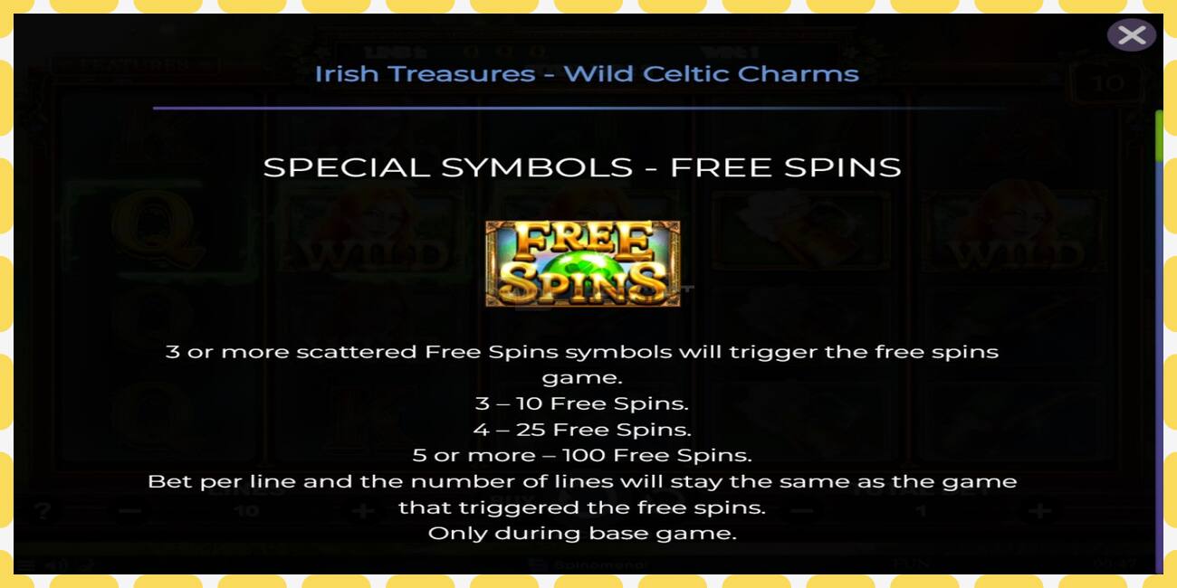 Demo slot Irish Treasures - Wild Celtic Charms free and without registration, picture - 1