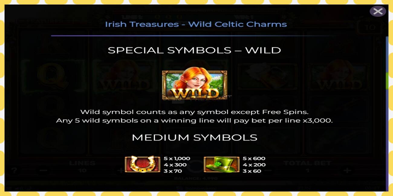 டெமோ ஸ்லாட் Irish Treasures - Wild Celtic Charms இலவச மற்றும் பதிவு இல்லாமல், படம் - 1