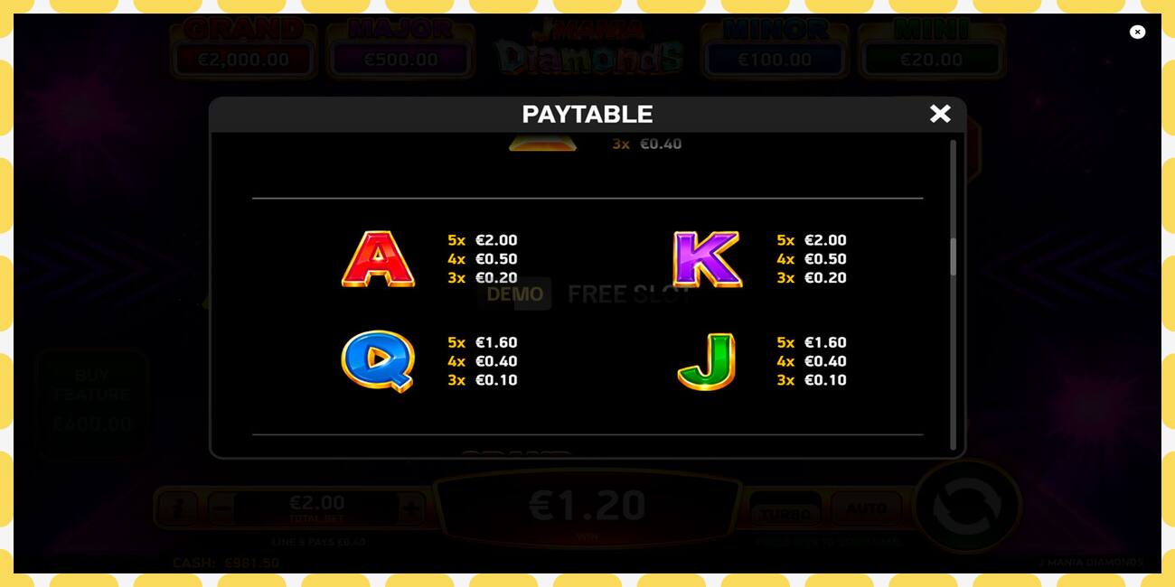 Demo slot J Mania Diamonds free and without registration, picture - 1