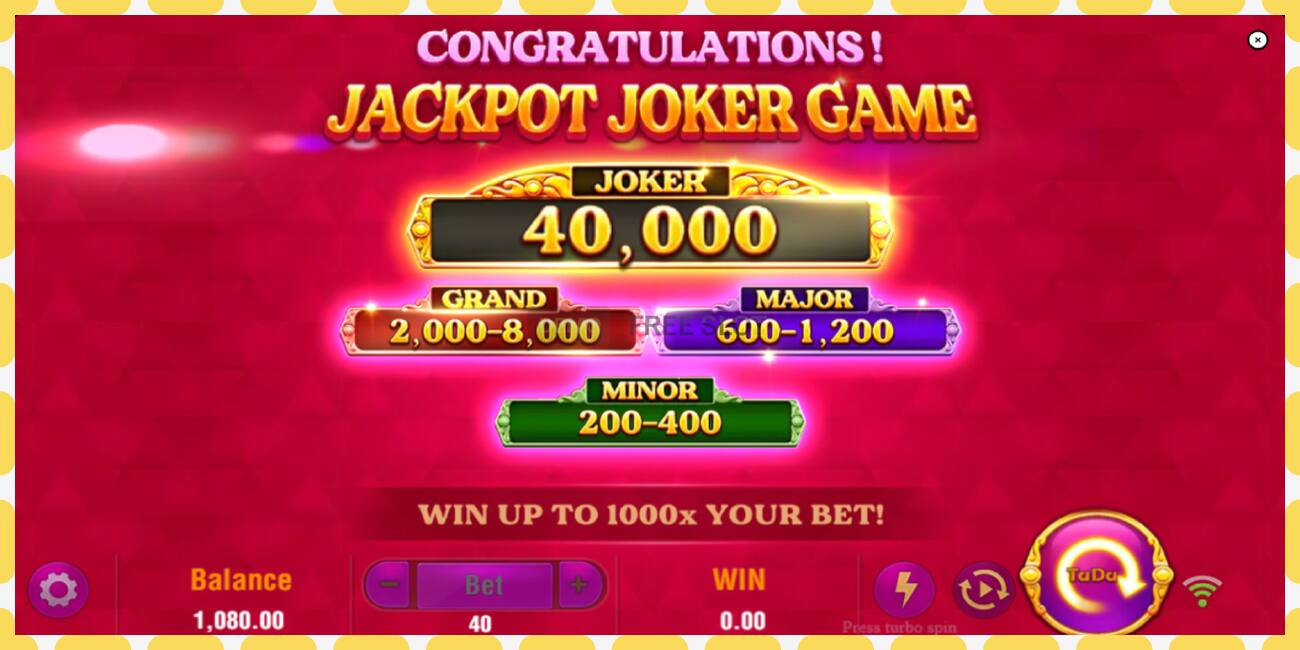 Slot dimostrativo Jackpot Joker gratuito e senza registrazione, immagine - 1