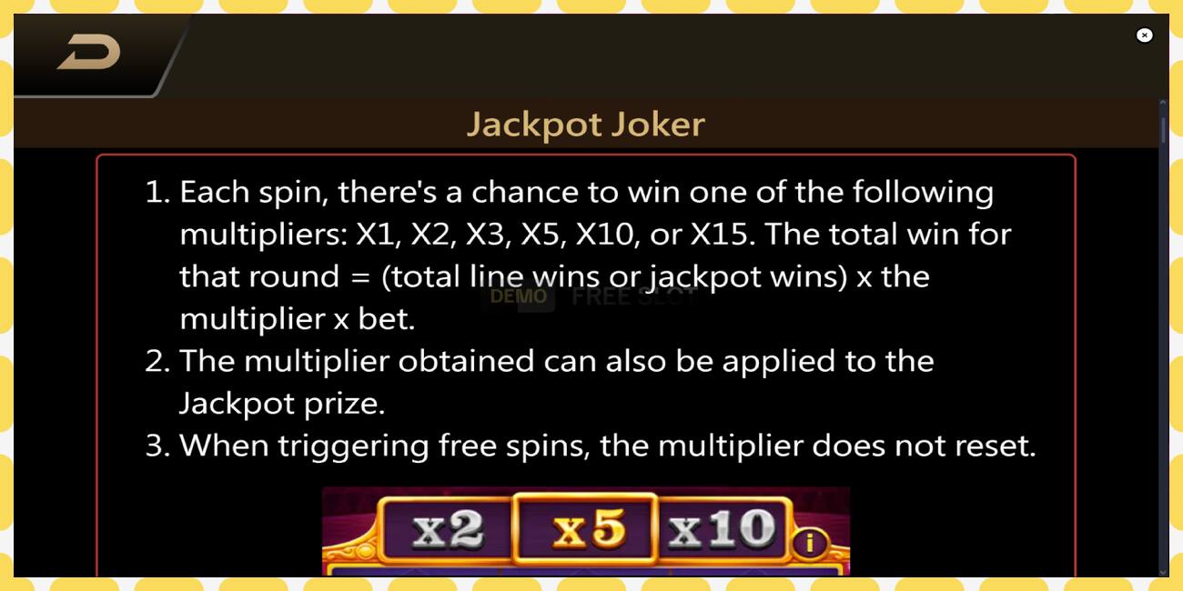 Slot dimostrativo Jackpot Joker gratuito e senza registrazione, immagine - 1