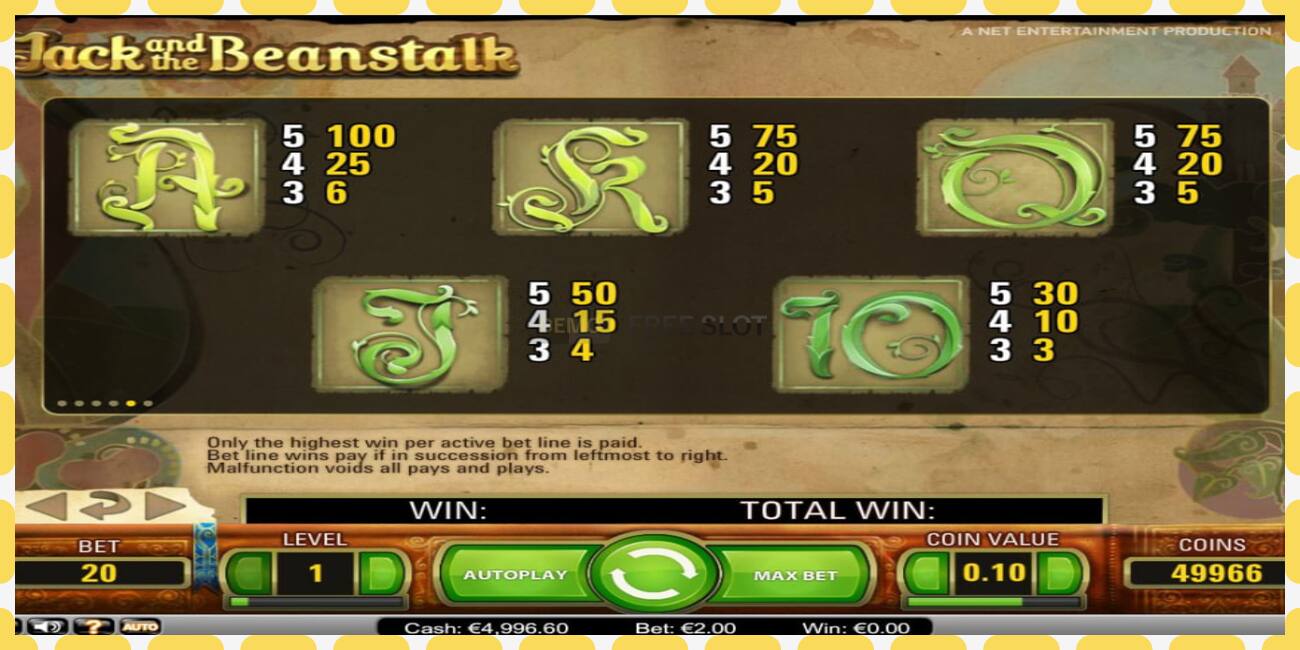 Demo slot Jack’s Beanstalk free and without registration, picture - 1