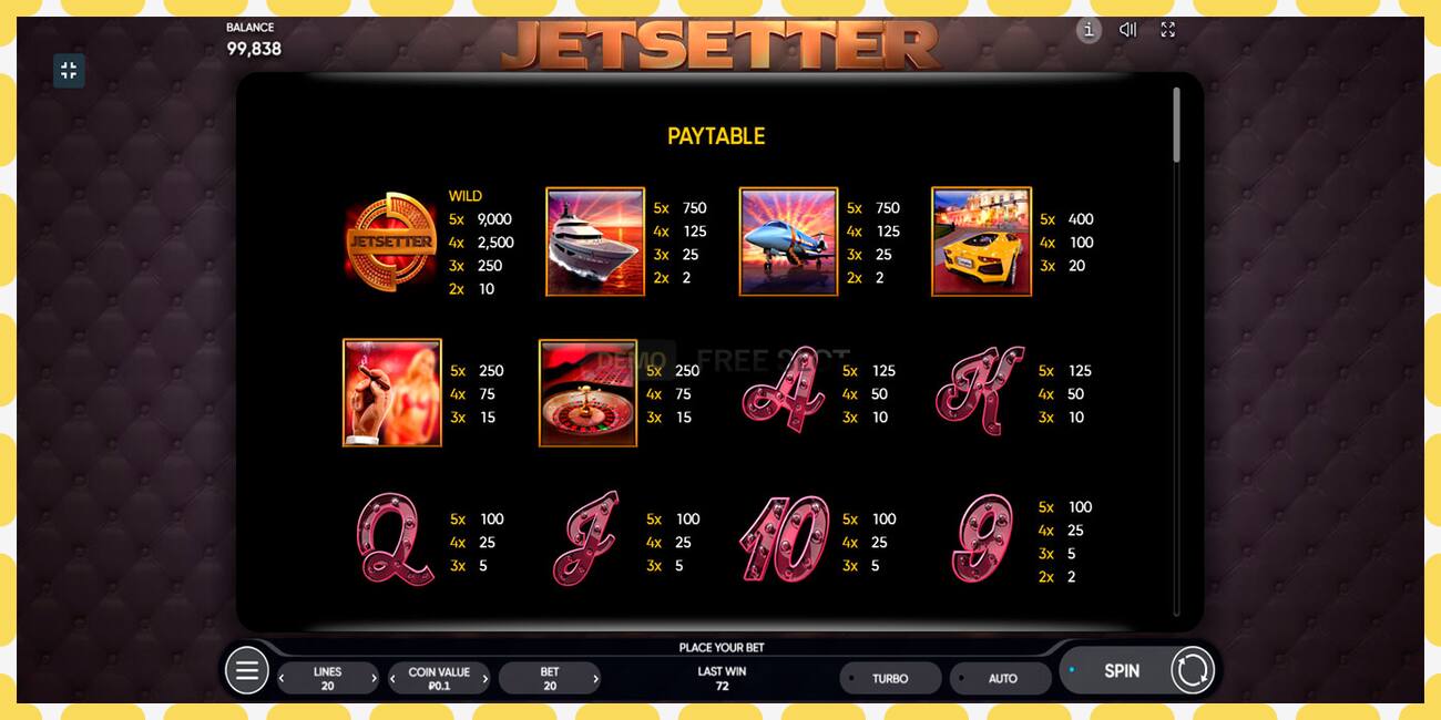 Demo slot Jetsetter free and without registration, picture - 1