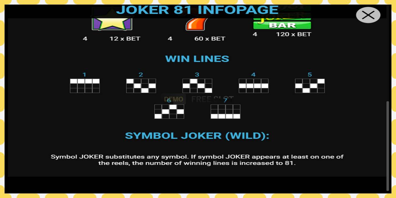 Demo slot Joker 81 free and without registration, picture - 1