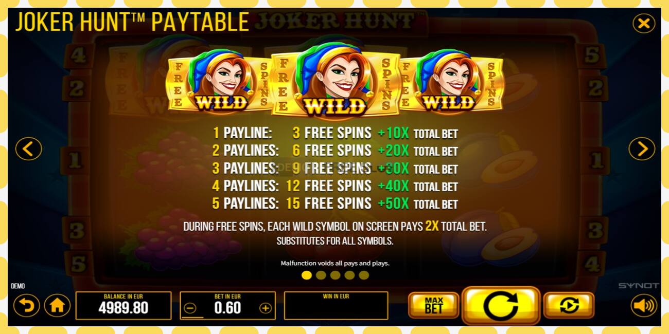 Slot demo Joker Hunt gratuit și fără înregistrare, imagine - 1