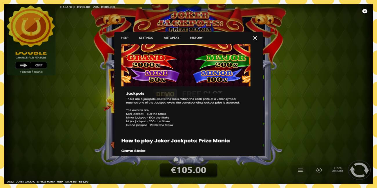 ဒီမိုအထိုင် Joker Jackpots: Prize Mania အခမဲ့နှင့်မှတ်ပုံတင်ခြင်းမရှိဘဲ, ပုံ - ၁