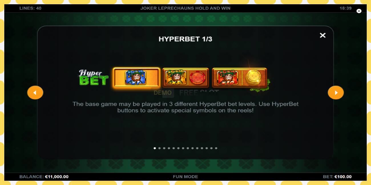 Slot de demostración Joker Leprechauns Hold and Win gratuíto e sen rexistro, imaxe - 1